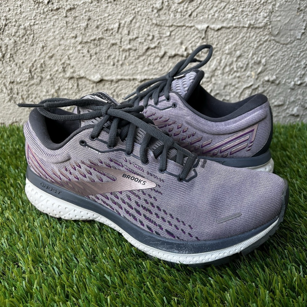 Brooks Shoe Women Size 8.5 Ghost 13 Running Purple Gray Sneakers
